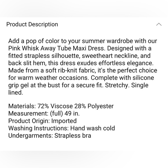 Pink Whisk Away Tube Maxi Dress - Picture 8 of 9